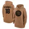 Women's Chicago Cubs Frank Schwindel Brown 2023 Salute to Service Pullover Hoodie