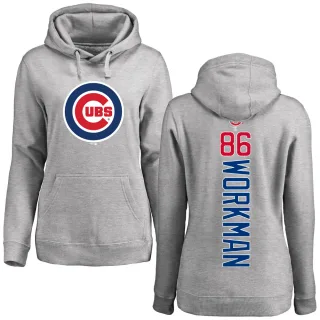 Women's Chicago Cubs Gage Workman Ash Backer Pullover Hoodie