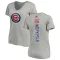 Women's Chicago Cubs Gage Workman Ash Backer Slim Fit T-Shirt