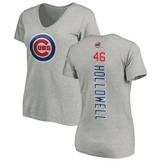 Women's Chicago Cubs Gavin Hollowell Ash Backer Slim Fit T-Shirt