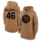 Women's Chicago Cubs Gavin Hollowell Brown 2023 Salute to Service Pullover Hoodie