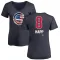 Women's Chicago Cubs Ian Happ Navy Name and Number Banner Wave V-Neck T-Shirt