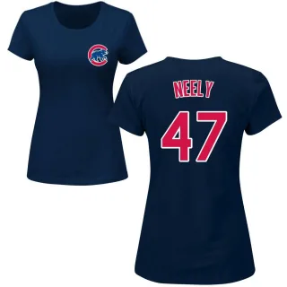 Women's Chicago Cubs Jack Neely Navy Roster T-Shirt