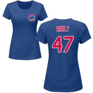 Women's Chicago Cubs Jack Neely Royal Roster T-Shirt