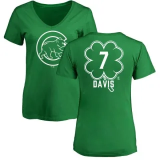 Women's Chicago Cubs Jody Davis Green Dubliner V-Neck T-Shirt Kelly