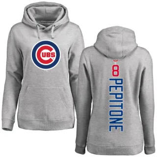 Women's Chicago Cubs Joe Pepitone Ash Backer Pullover Hoodie