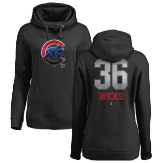 Women's Chicago Cubs Jordan Wicks Black Branded Midnight Mascot Pullover Hoodie -