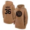 Women's Chicago Cubs Jordan Wicks Brown 2023 Salute to Service Pullover Hoodie