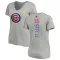 Women's Chicago Cubs Justin Steele Ash Backer Slim Fit T-Shirt