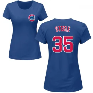 Women's Chicago Cubs Justin Steele Royal Roster T-Shirt