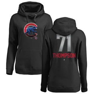 Women's Chicago Cubs Keegan Thompson Black Branded Midnight Mascot Pullover Hoodie -