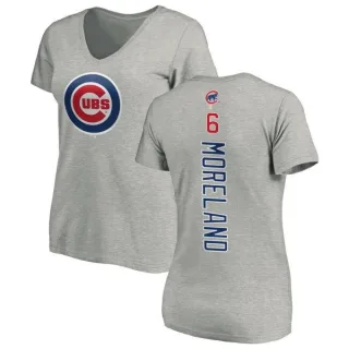 Women's Chicago Cubs Keith Moreland Ash Backer Slim Fit T-Shirt