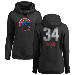 Women's Chicago Cubs Kerry Wood Black Branded Midnight Mascot Pullover Hoodie -