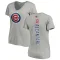 Women's Chicago Cubs Kevin Alcantara Ash Backer Slim Fit T-Shirt