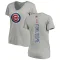 Women's Chicago Cubs Kosuke Fukudome Ash Backer Slim Fit T-Shirt