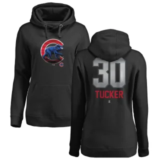 Women's Chicago Cubs Kyle Tucker Black Branded Midnight Mascot Pullover Hoodie -