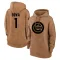 Women's Chicago Cubs Larry Bowa Brown 2023 Salute to Service Pullover Hoodie