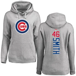 Women's Chicago Cubs Lee Smith Ash Backer Pullover Hoodie