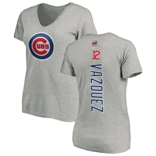 Women's Chicago Cubs Luis Vazquez Ash Backer Slim Fit T-Shirt