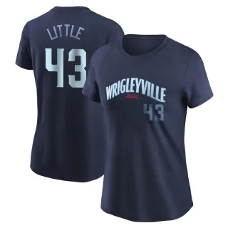 Women's Chicago Cubs Luke Little Navy City Connect T-Shirt