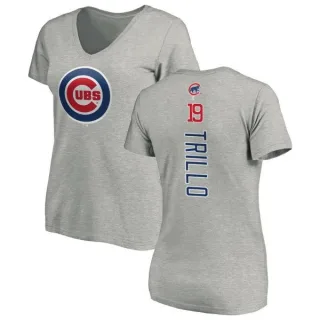 Women's Chicago Cubs Manny Trillo Ash Backer Slim Fit T-Shirt