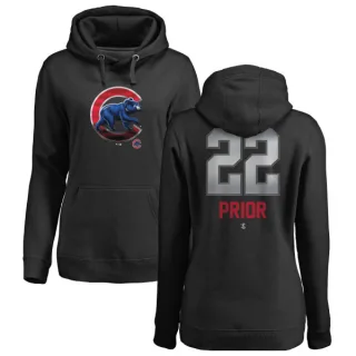 Women's Chicago Cubs Mark Prior Black Branded Midnight Mascot Pullover Hoodie -