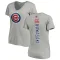 Women's Chicago Cubs Munenori Kawasaki Ash Backer Slim Fit T-Shirt