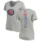 Women's Chicago Cubs Nate Pearson Ash Backer Slim Fit T-Shirt