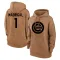 Women's Chicago Cubs Nick Madrigal Brown 2023 Salute to Service Pullover Hoodie