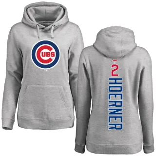 Women's Chicago Cubs Nico Hoerner Ash Backer Pullover Hoodie