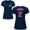 Women's Chicago Cubs Nico Hoerner Navy Roster T-Shirt