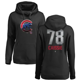 Women's Chicago Cubs Owen Caissie Black Branded Midnight Mascot Pullover Hoodie -