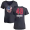 Women's Chicago Cubs P.J. Higgins Navy Name and Number Banner Wave V-Neck T-Shirt