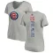 Women's Chicago Cubs Rafael Palmeiro Ash Backer Slim Fit T-Shirt