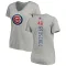 Women's Chicago Cubs Rick Reuschel Ash Backer Slim Fit T-Shirt