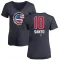 Women's Chicago Cubs Ron Santo Navy Name and Number Banner Wave V-Neck T-Shirt