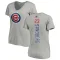 Women's Chicago Cubs Ryne Sandberg Ash Backer Slim Fit T-Shirt