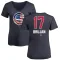 Women's Chicago Cubs Vidal Brujan Navy Name and Number Banner Wave V-Neck T-Shirt