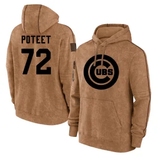 Youth Chicago Cubs Cody Poteet Brown 2023 Salute to Service Club Pullover Hoodie